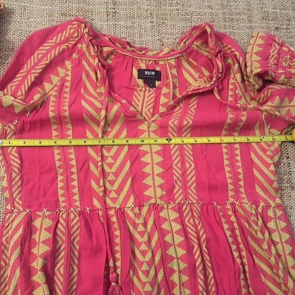 Maeve By Anthropologie Dominique Tunic Dress Pink Yellow Bright Small Petite - Picture 12 of 12